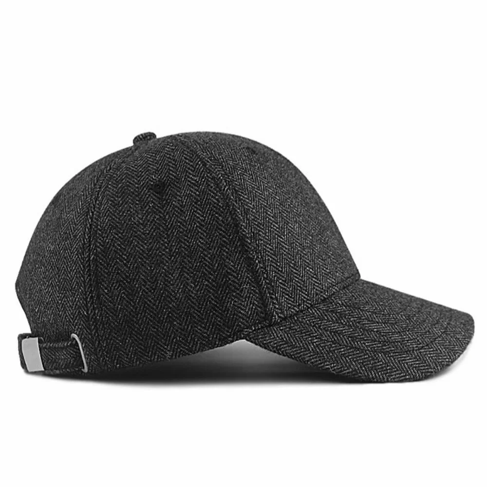 Winter Dad Warm Felt Hats Big Head Man Wool Cap Male Plus Size Baseball Caps - Picture 3 of 4